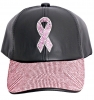 Pink Rhinestone Breast Cancer Ribbon Hat